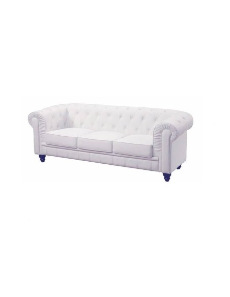 Sofá CHESTER, 3 lugares, pele sintética branco