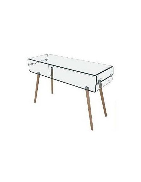 Console de vidro nomenclatura zoológica. 120x40, madeira faia