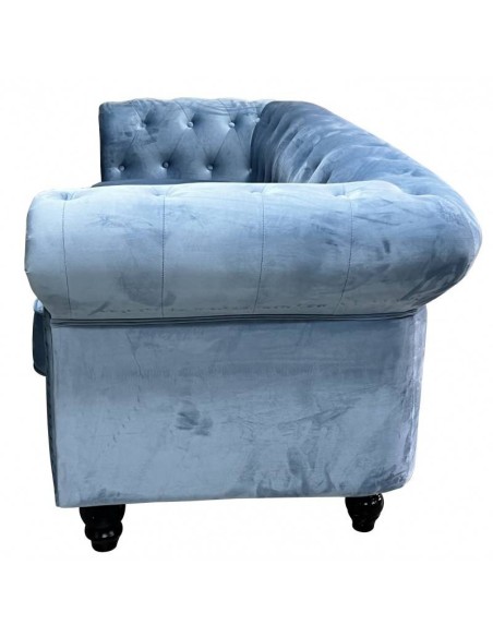 Sofá CHESTER PREMIUM, 2 lugares, estofamento em veludo azul escuro