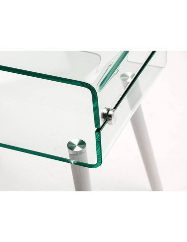 Consola de cristal Roterdam 120x40, madera haya