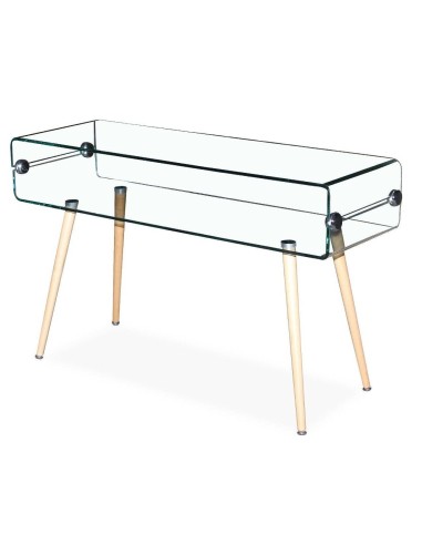 Console de vidro nomenclatura zoológica. 120x40, madeira faia