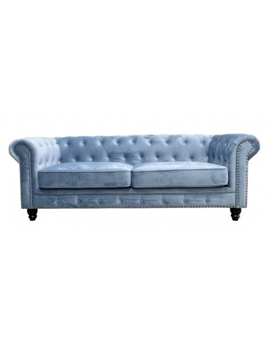 Sofá CHESTER PREMIUM, 3 plazas, tapizado velvet dusky azul