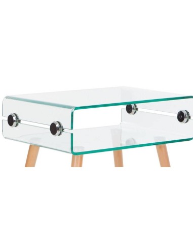 Mesa de centro en cristal Roterdam 110x55, madera de haya