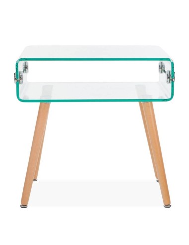 Mesa de vidro nomenclatura zoológica. 55x40, faia natural