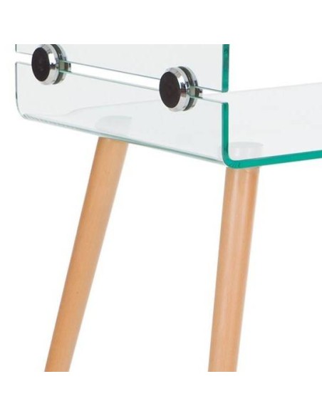 Mesita de cristal Roterdam 55x40, haya natural