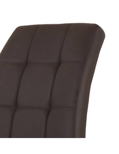 Silla de comedor Sebastia, diseño moderno, similpiel, cromada