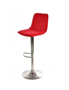 Taburete Goblin de terciopelo rojo, regulable, metal cromado