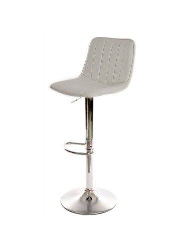 Taburete Goblin de similpiel gris claro, regulable, metal cromado