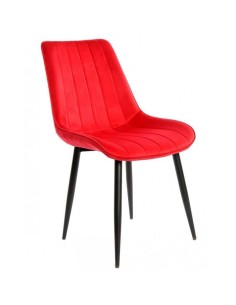 Silla de comedor GOBLIN terciopelo rojo y metal negro