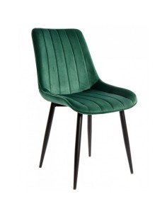Silla de comedor GOBLIN terciopelo verde y metal negro