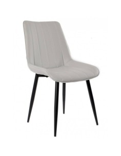 Silla de comedor GOBLIN similpiel gris claro y metal negro