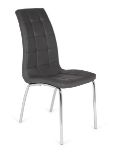 Silla de comedor Sebastia, diseño moderno, similpiel, cromada