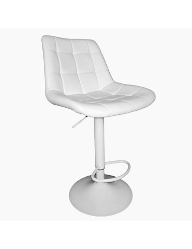 Taburete giratorio IGOR, metal blanco, tapizado...
