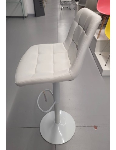 Taburete giratorio IGOR, metal blanco, tapizado...