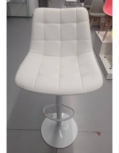 Taburete giratorio IGOR, metal blanco, tapizado similpiel... 2