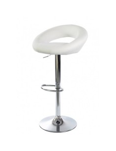 Taburete LUXOR, cromado, similpiel blanca