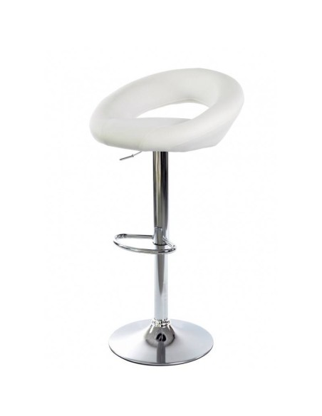 Banco LUXOR, cromado, couro sintético branco