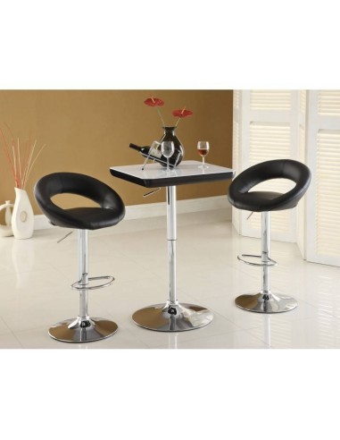 Banco LUXOR, cromado, couro sintético preto