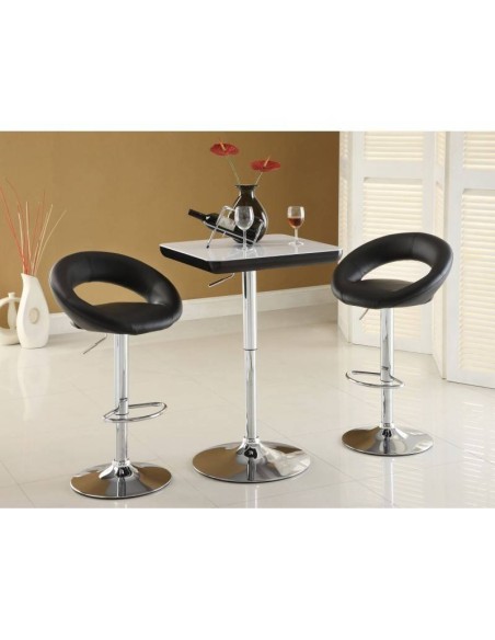 Banco LUXOR, cromado, couro sintético preto