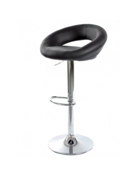 Banco LUXOR, cromado, couro sintético preto