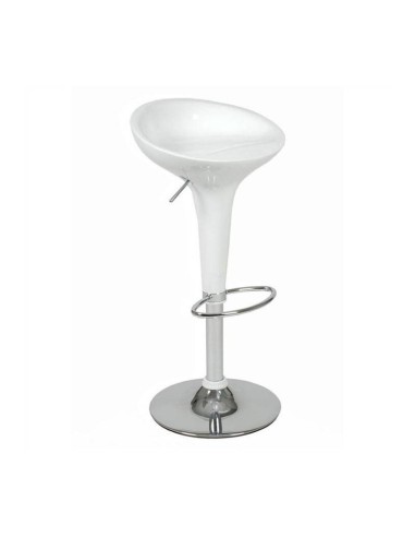 Taburete Quesa, cromado, abs blanco