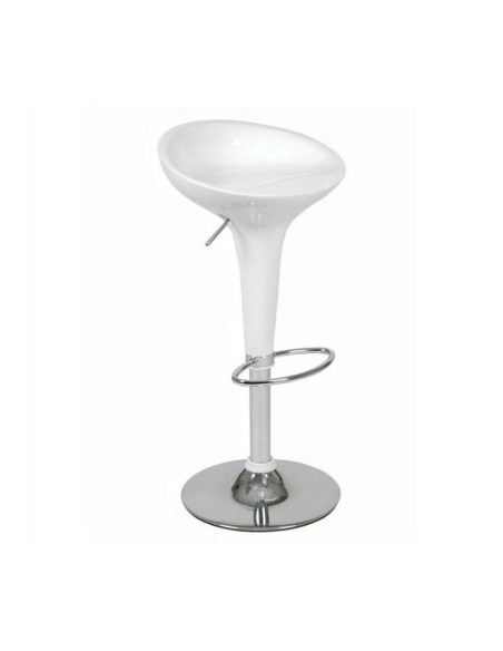 Taburete Quesa, cromado, abs blanco