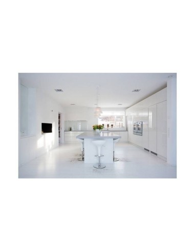 Taburete Quesa, cromado, abs blanco