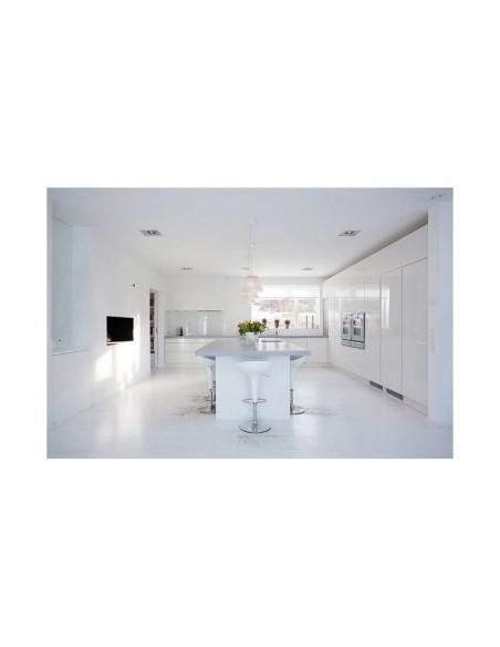 Taburete Quesa, cromado, abs blanco