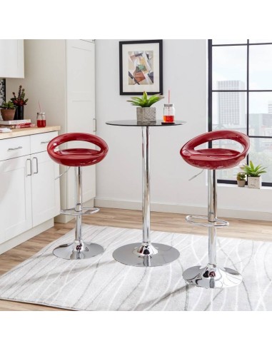 Taburete TURCHE, cromado, abs rojo