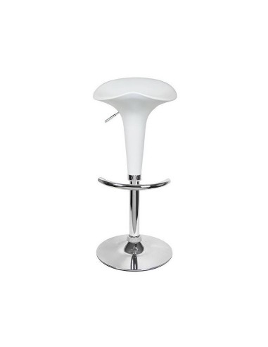 Taburete Ayodar, cromado, abs blanco