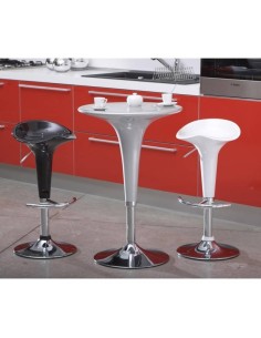 Taburete Ayodar, cromado, abs blanco 2