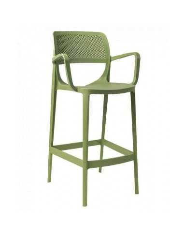 Banco de exterior VERDI com braços, polipropileno verde