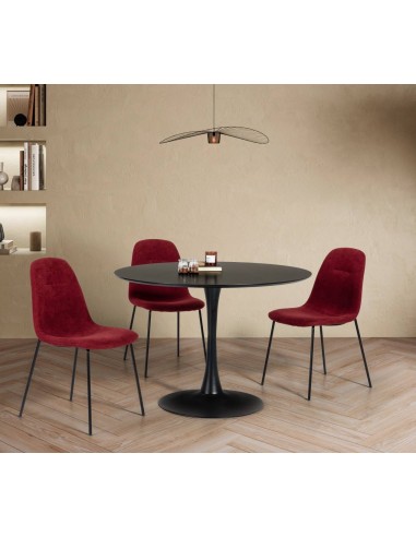 Mesa redonda Oda 110, base metal lacado negro,...