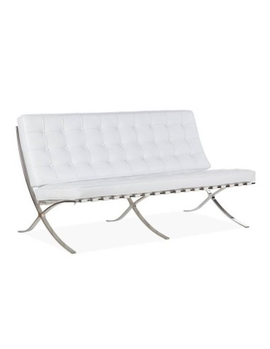 Sofa 3 lugares Barcelona pele, inspirado em ludwig mies van der rohe