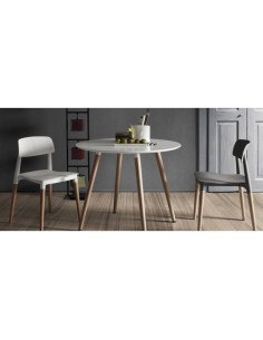 Silla de cocina nórdica CROC, polipropileno gris y pies... 2