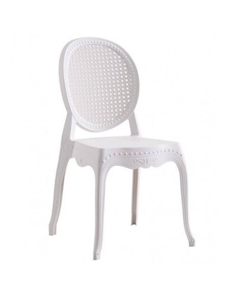 Silla de exterior Isabelina, polipropileno blanco