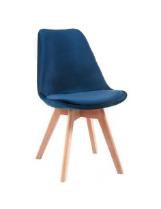 Cadeira de jantar de veludo azul Acantha VELVET.