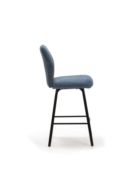 TABURETE BEI 65 diseño moderno, TELA Y METAL NEGRO.