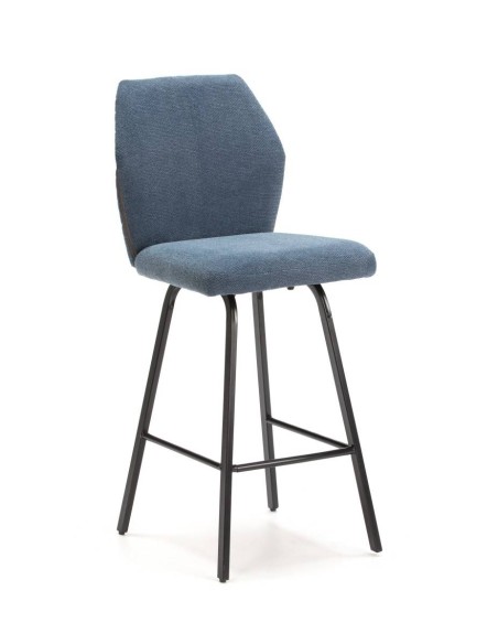 TABURETE BEI 65 diseño moderno, TELA Y METAL NEGRO.