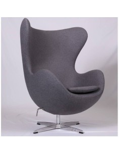 Poltrona Egg Cashmere cinza escuro.