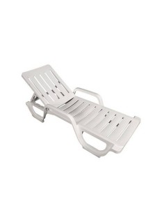 Tumbona GALA blanco, 5 posiciones, apilable, polipropileno