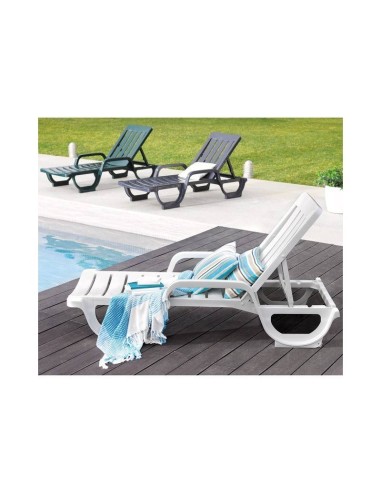 Espreguiçadeira GALA branca, 5 posições,...