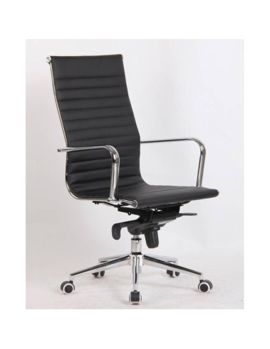Silla de oficina Boris, basculante avanzado, respaldo alto, cuero sintético.
