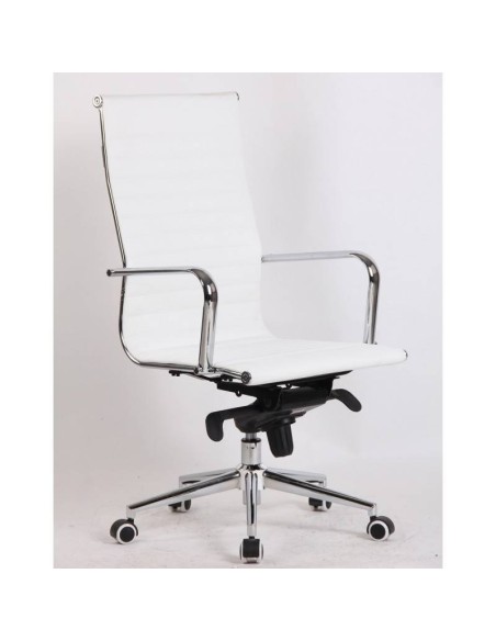 Silla de oficina Boris, basculante avanzado, respaldo alto, cuero sintético.