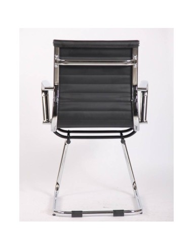 Silla oficina fija de patín Boris, similpiel negra