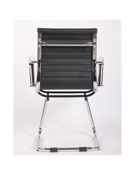 Silla oficina fija de patín Boris, similpiel negra