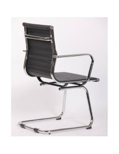 Silla oficina fija de patín Boris, similpiel negra 2