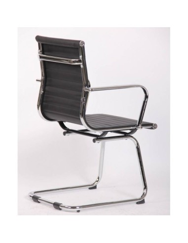 Silla oficina fija de patín Boris, similpiel negra