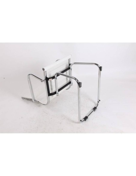 Silla oficina fija de patín Boris, similpiel blanca