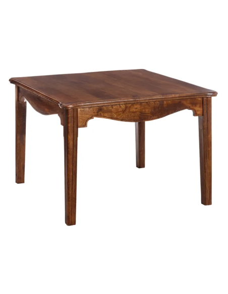 Mesa quadrada clássica HILDA 114 X 114. Madeira de mangueira.